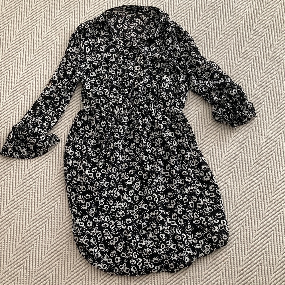 J. Crew Mercantile gauzy flower dress with built in black slip